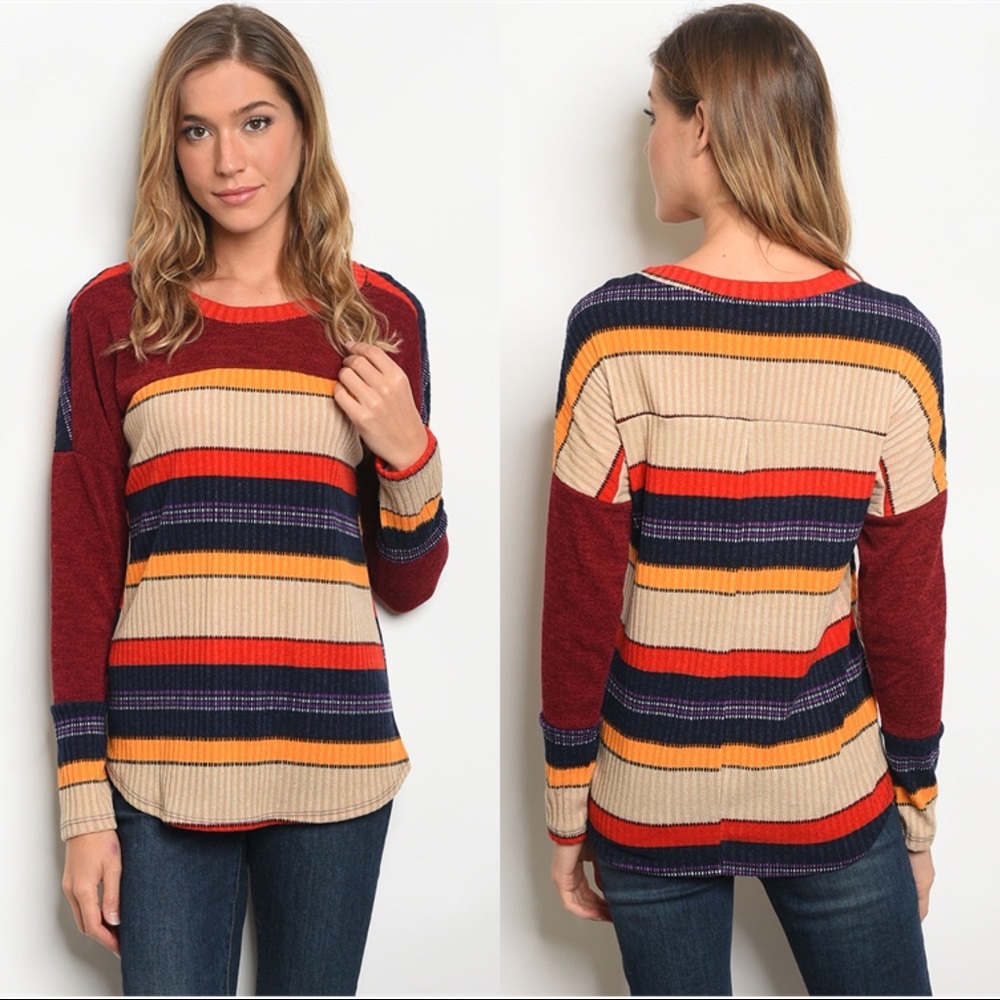 🍀SMALL🍀Wine Multicolor Top